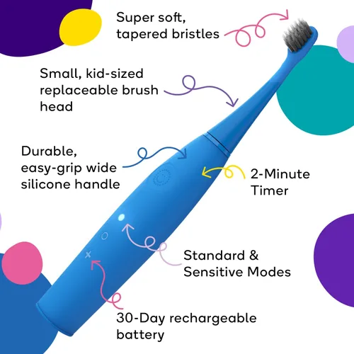 Miniatura 6 de BURST Cabezales de repuesto originales para cepillo de dientes eléctrico para niños (espuma de mar verde azulado/paquete de 3) Ajuste perfecto