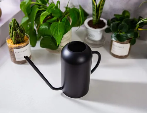 Miniatura 4 de Regadera de metal con boquilla larga de 40 oz/1.3 L, regadera de acero inoxidable para plantas de interior y exterior, negro mate