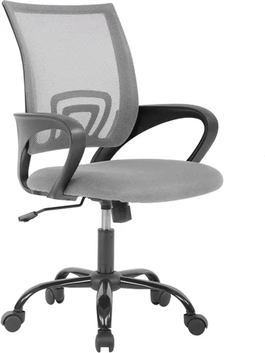 Miniatura 8 de Silla de oficina en casa, silla de escritorio ergonómica, silla de computadora de malla con soporte lumbar, reposabrazos, sillas de escritorio Negro