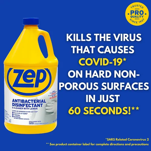 Miniatura 3 de Zep Commercial 1041688, desinfectante antibacteriano, botella de 1 galón