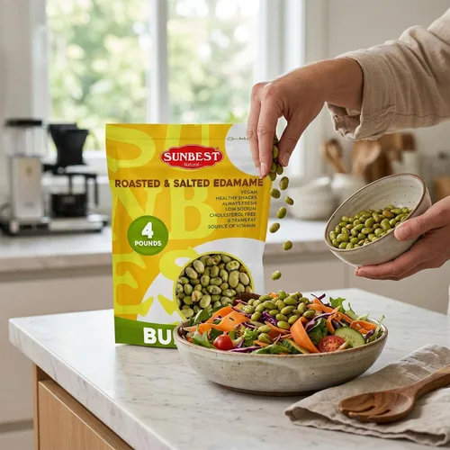 Miniatura 5 de Paquete surtido de frutos secos Sunbest, tostados y salados: anacardos, almendras, nueces de Brasil, pacanas, edamames, pistachos de California
