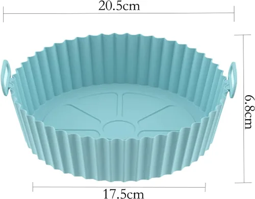 Miniatura 4 de AGSYFFD Sartén de silicona de silicona de 8.6 pulgadas, sartén de silicona para freidora de aire, sartén de silicona antiadherente, accesorios