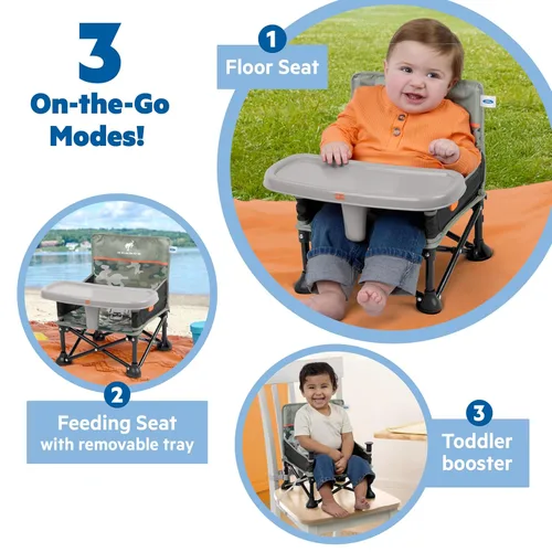 Miniatura 2 de Bright Starts Ford Bronco Pop 'N Sit - Silla elevadora portátil, asiento de suelo, uso en interiores y exteriores, plegable compacto, estampado