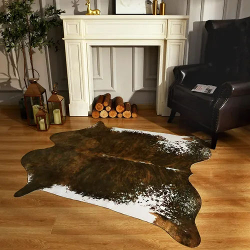 Miniatura 34 de BENRON Alfombra Premium de Piel de Vaca Sintética, Estampado de Vaca, Alfombras Rústicas Occidentales para Sala de Estar y Dormitorio, Pieles