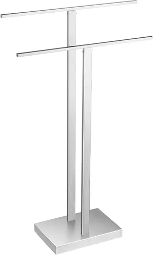 Miniatura 9 de KES Toallero independiente para baño, toallero de piso para baño con base pesada de 2 niveles, soporte doble para toallas de baño de acero Acabado
