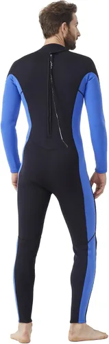 Miniatura 3 de Hevto - Traje de neopreno para hombre, 3/2 mm, con cremallera delantera y trasera, para aguas frías, para surf, natación, buceo