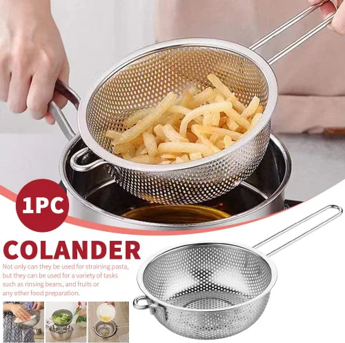 Miniatura 8 de Colador de acero inoxidable Colador de malla fina con mango largo, colador microperforado, colador de metal, colador de alimentos de cocina