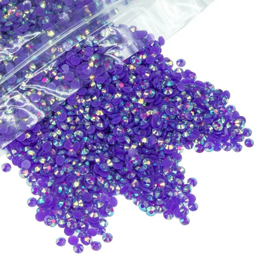 Miniatura 44 de qiipii - 5000 piezas, 4 mm, estrases AB de resina color aguamarina verde para manualidades, piedras de gel planas verde agua AB, gemas al por mayor