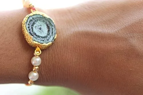 Miniatura 2 de HiJet Rakhi-Hijet - Paquete de 2 pulseras de hilo para hermano/Bhai On Rakshabandhan para protecciones y bendiciones, tamaño libre, Gema, Ágata