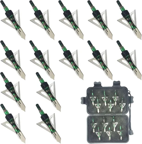Miniatura 6 de Flechas de Cazar con Puntas de Flecha de 100 Granos Puntas de Flecha de Cazar con 3 Hojas Compatibles con Ballesta y Arco Compuesto