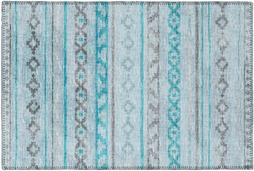 Sedona SN10 - Alfombra bohemia azul rectangular, 1 pie 8 pulgadas x 2 pies 6 pulgadas