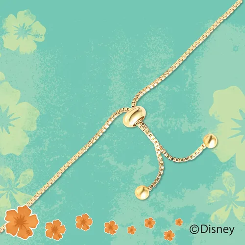 Miniatura 5 de Disney Pulsera de puntada y corazón de ángel para mujer, pulsera de puntada ajustable chapada en flash de 18 quilates, con licencia oficial, Latón