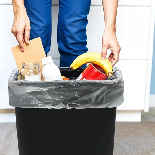 Miniatura 6 de Bolsas de basura transparentes de 7 a 10 galones, 1000 unidades a granel, para cocina comercial u oficina, revestimientos de latas, bolsas de basura