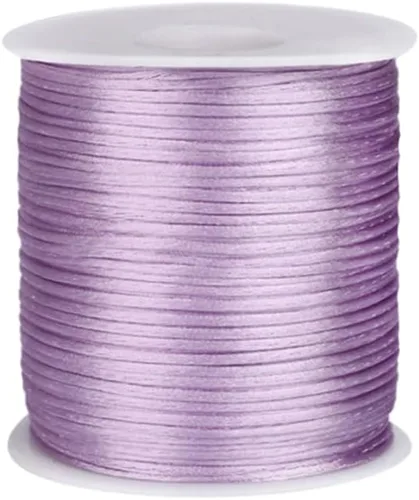 Miniatura 17 de 2.0mm Hilo de Cordón de Seda de Nylon para Cuentas de Macramé, Pulseras, Nudos Chinos, Collares, Joyería 109 Yardas (Verde Oscuro)