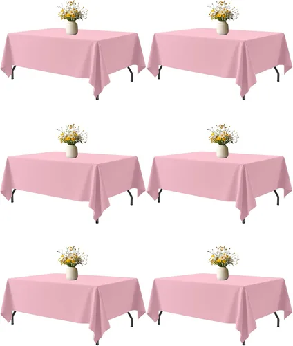 Miniatura 17 de Niuara Mantel de Mesa Rectangular Negro - Paquete de 6, 60" × 84" Mantel de Tela Lavable para Mesas de 5 Pies, Resistente a las Arrugas y a Prueba
