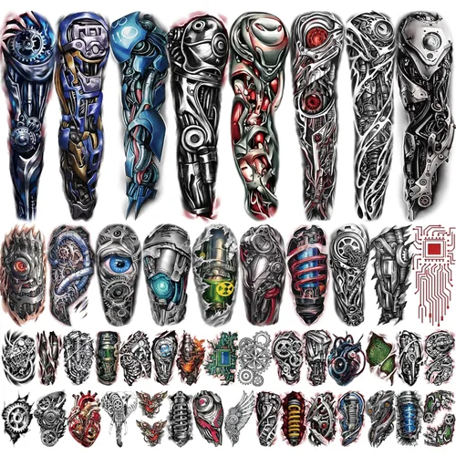 Miniatura 10 de Yazhiji 48 hojas de tatuajes temporales cristianos de brazo completo para adultos, tatuajes falsos de medio brazo religiosos de Jesús Cristo, cruz