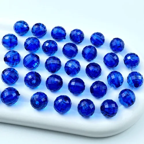 Miniatura 16 de 1000 cuentas facetadas redondas acrílicas de 0.236 pulgadas (0.236 in), cuentas espaciadoras de cristal, cuentas sueltas con múltiples facetas