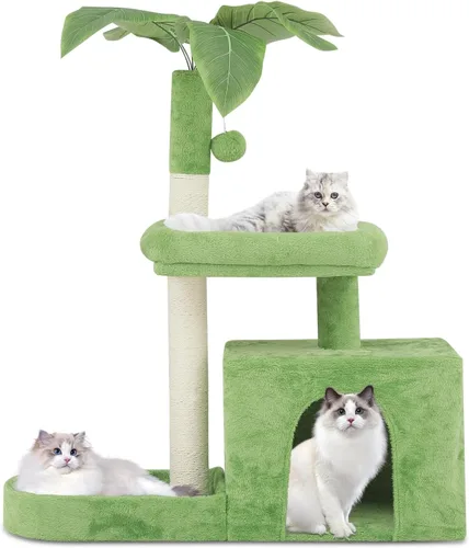 Miniatura 9 de Colección Athena - Pequeño Árbol para Gatos con Torre y Rascador, Árbol para Gatos Moderno y Bonito de 32 Pulgadas con Confortable Nido, Bola