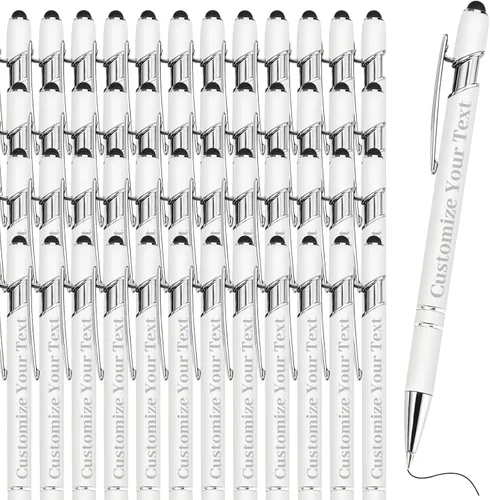 Miniatura 20 de Hasta 500 bolígrafos personalizados a granel con lápiz capacitivo, grabado, juego de bolígrafos con tu nombre, texto para mujeres de negocios