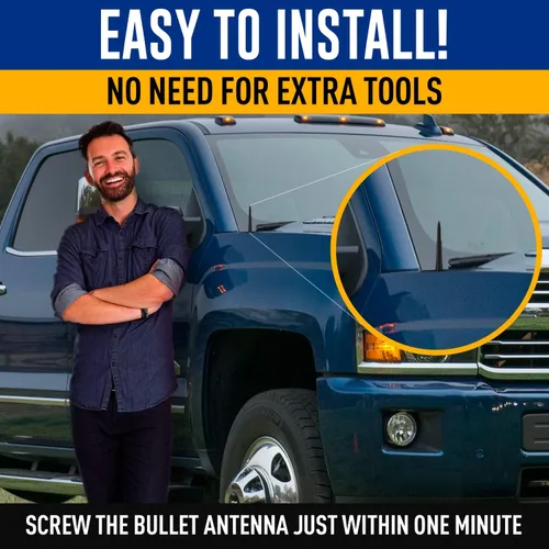 Miniatura 3 de Mástil de antena de estilo clásico para Chevy Silverado 1999-2022, repuesto de antena automotriz negra para automóviles, camiones y SUV, compatible