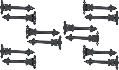 Miniatura 46 de Adonai Hardware Adonijah Bisagra falsa de aluminio para montaje frontal (6.5" x 12 Pack, Negro mate) para puertas de granero, puertas, armarios