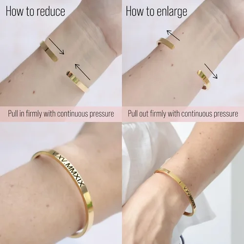 Miniatura 5 de MIAMIA Pulseras personalizadas para mujer, brazalete con mantra inspirador grabado, regalos para mujeres, niñas y parejas, joyería de fecha, nombre