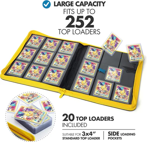 Miniatura 2 de FunGuys Toploader - Carpeta de almacenamiento para tarjetas, 252 carpetas con 9 bolsillos superiores, colección de tarjetas para Yugioh, MTG, TCG