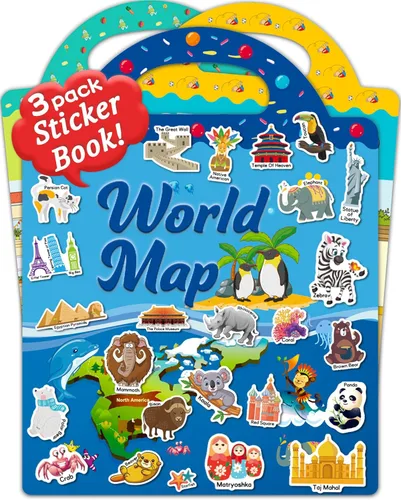 Miniatura 16 de Benresive Libro de calcomanías reutilizables para niños pequeños y calcomanías para niños, juguetes de viaje para niños, actividades