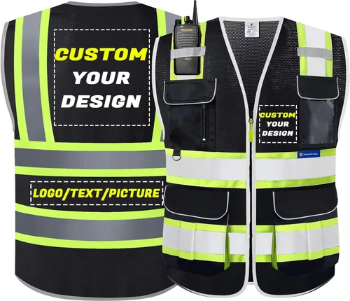 Miniatura 21 de BeautyWill Chaleco de Seguridad con Logo Personalizado Clase 2 Chaleco Reflectante de Alta Visibilidad Chaleco de Construcción Transpirable