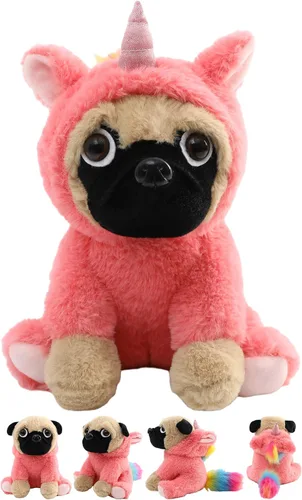 Miniatura 9 de Lindo animal de peluche de carlino para cosplay como cordero de oveja blanca, juguete suave para perro con disfraz de cordero de oveja, grandes