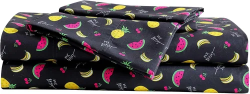Miniatura 15 de Betsey Johnson - Sábanas de cama King, ropa de cama suave y ligera, resistente a la decoloración y a las arrugas (leopardo, King)