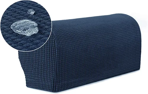 Miniatura 8 de 1 par de fundas elásticas para reposabrazos de sofá, fundas lavables para sillón, extraíbles a prueba de polvo, protector de sofá para brazos, Negro