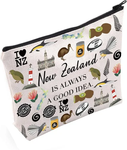 POFULL Regalo inspirado en Nueva Zelanda - Es siempre una buena idea bolsa de cosméticos para los amantes de Nueva Zelanda, Bolsa de cosméticos New