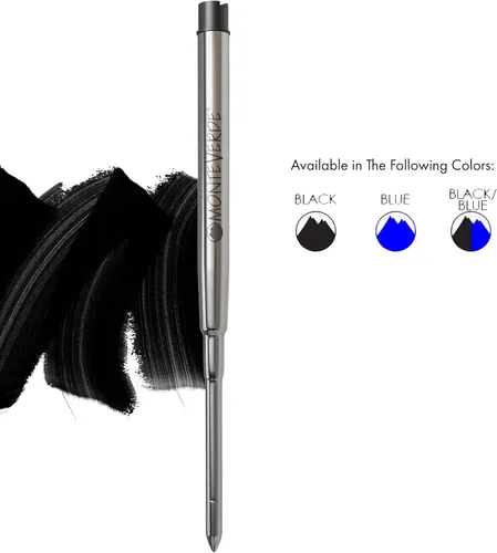 Miniatura 2 de Monteverde Recambio de bolígrafo de gel sin tapa para adaptarse a bolígrafos Sheaffer, punta fina, negro, 2 por paquete (S422BK)