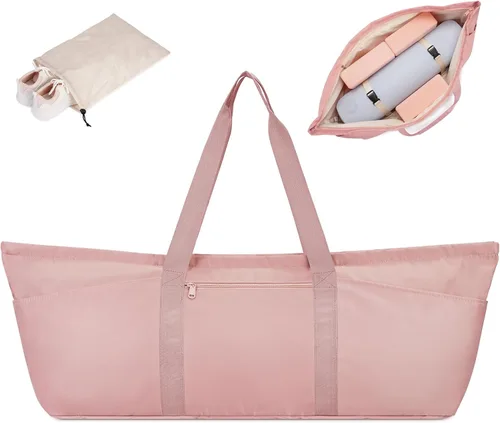 Bolsa grande para esterilla de yoga con compartimento para zapatos y bolsillo impermeable, bolsa de gimnasio para pilates con soporte para esterilla