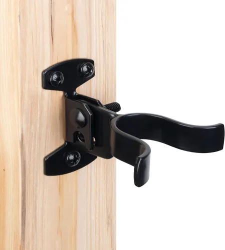 HILLMASTER Pestillo de horquilla de cadena de 1-3/8 pulgadas con parte trasera plana de 1-3/8 pulgadas, pestillo de horquilla de puerta negro con