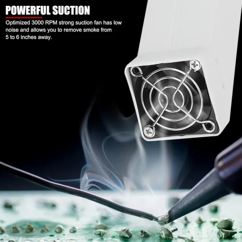 Miniatura 3 de Ventilador extractor de humos portátil de 12 V CC con tubo flexible, para soldadura, soldadura, ventilador absorbente de humo de escritorio