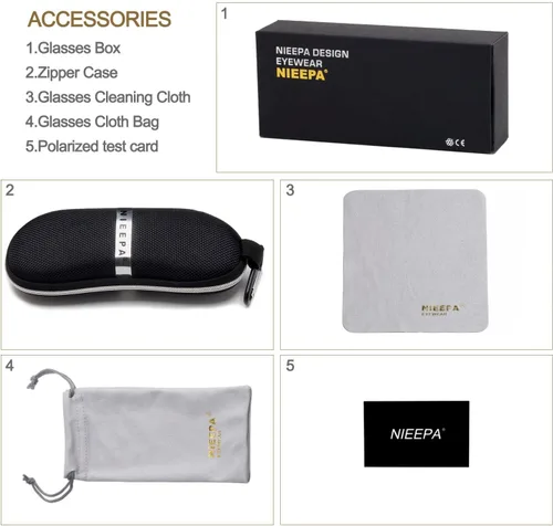 Miniatura 6 de Gafas de sol polarizadas deportivas para hombre, gafas de marco cuadrado NP1007