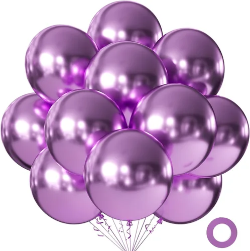 Miniatura 41 de KALOR Globos color morado ceniza de 18 pulgadas, 10 globos de látex mate, globos redondos grandes para bodas, baby shower, fiestas de cumpleaños