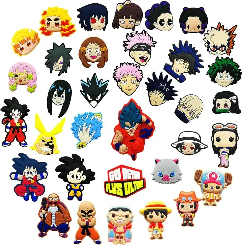 Miniatura 2 de Dibujos animados para zapatos de anime se adapta a la decoración de sandalias de zuecos de bricolaje dibujos animados de PVC accesorios para zapatos