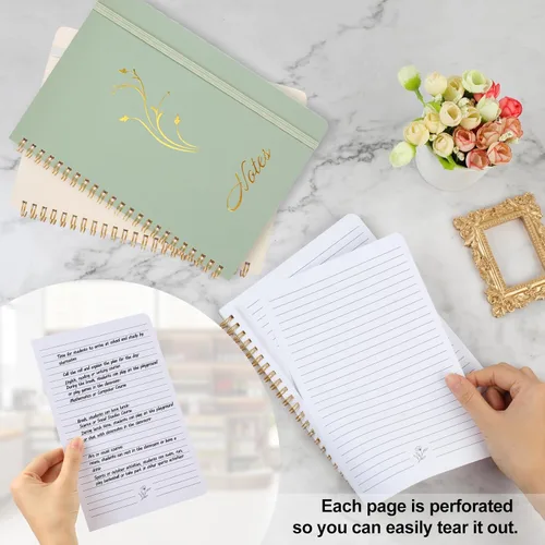 Miniatura 4 de Joyberg Cuaderno estético en espiral, 2 cuadernos bonitos, cuadernos de 8.3 x 6 pulgadas para mujeres, cuaderno en espiral A5 para oficina, escuela