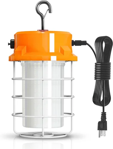 RIUVAO Luz de trabajo temporal de 80W LED 12000lm 5000K luz diurna blanca portátil colgante iluminación de construcción llevó alta luz de la bahía
