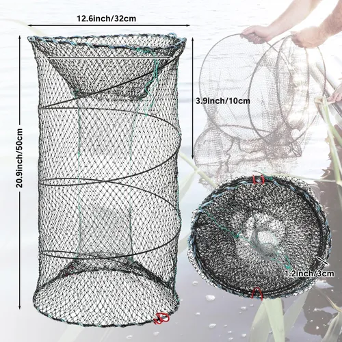 Miniatura 4 de JaGely 5 accesorios de red de pesca que incluyen red de aterrizaje de pesca con asa, red de fundición plegable portátil de 26 x 13 pulgadas, 8