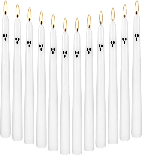 Miniatura 14 de Paquete de 14 velas cónicas rojas altas – Vela roja sin goteo de 10 pulgadas sin perfume – Cera de parafina con mechas de algodón – 8 horas