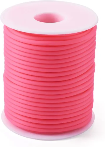 Miniatura 42 de FASHEWELRY 3 rollos de cables de goma huecos para tejer, cable de peluquero de 0.079 pulgadas (0.079 in), cables de silicona para tejer puntada