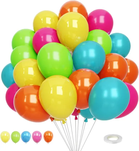 Miniatura 14 de Pink and Orange Balloons, 55PCS light pink balloons 12inch Pink Orange Confetti Balloons for Baby Shower, Birthday, Wedding, Tropical Party