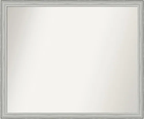 Miniatura 176 de Amanti Art Espejo de baño plateado para sobre fregadero, 25 x 25 pulgadas, espejo de tocador cuadrado estrecho de níquel cepillado, marco de madera