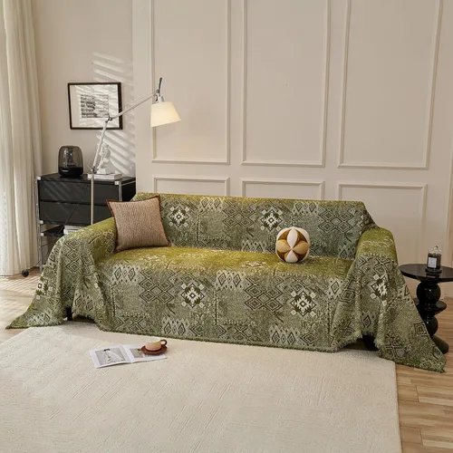 Miniatura 25 de DREAMINGO Fundas de sofá para sofá, estilo bohemio, geométrico y jacquard vintage, de 2 plazas, antideslizante, protector de muebles de felpilla