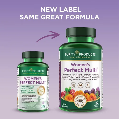 Miniatura 3 de Purity Products Multivitamínico perfecto para mujer, apoya la salud del tracto urinario, sistema inmunológico, hueso + músculo, cabello, piel, uñas