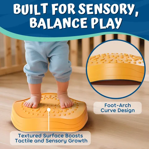 Miniatura 3 de Lehoo Castle Stepping Stones for Kids, Non-Slip Toddler Stepping Stones, Indoor & Outdoor Sensory Toys for Toddlers 1-3, Balance Board Obstacle